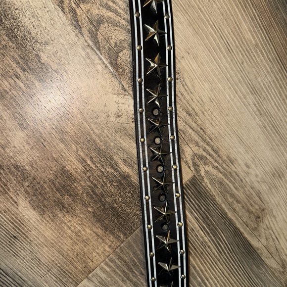 Y2K Black Studded Belt with Silver Stars - Picture 4 of 5